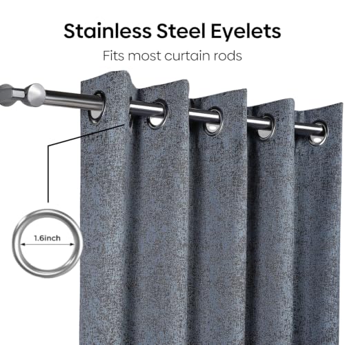 Image of haus & kinder Metallic Blackout Jacquard Door Curtain 7 Feet Long Pack of 1 | 100% Room Darkening Luxe Metallic Teal 130 x 213 cm