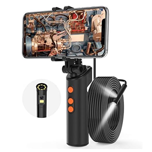 Dual-Lens Wireless Endoscope Camera, 2MP HD WiFi Borescope Inspection Camera, RUMIA 8mm IP68 Waterproof Sewer Camera with Light, 2600mAh Battery Snake Camera for Android and iPhone - 16.5FT