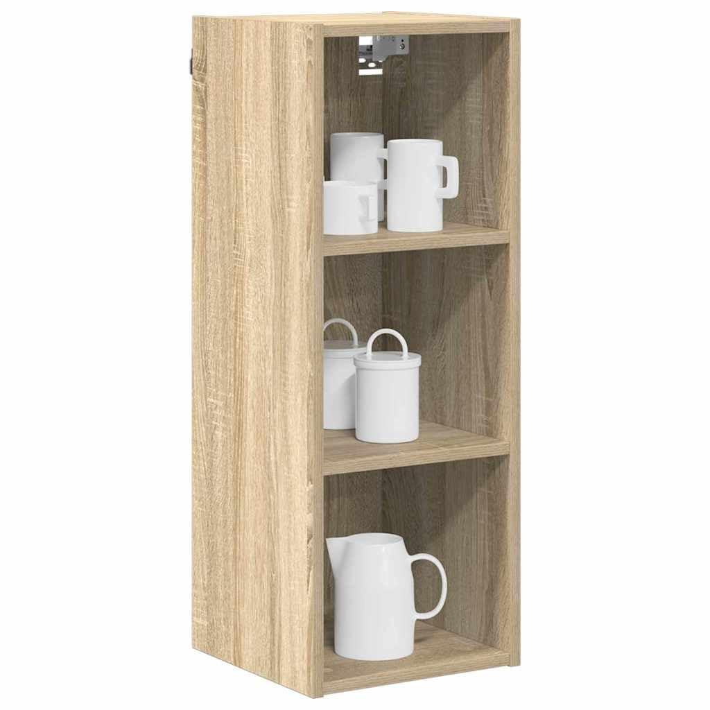Armadietto sospeso in rovere Sonoma, 30 x 29,5 x 80 cm, moderno mobile da cucina con spazio e ripiano per riporre e ordinare in cucina, bagno o cantina