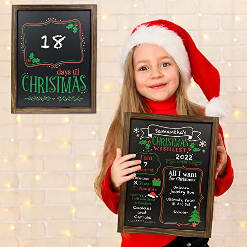 Excello Global Products Wooden Chalkboard 13 By 17 In Photo Frame Christmas Decoration With White Chalks, Version 1, Set Of 2 Boards #TOP4