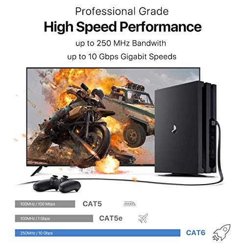 Tnp Cat 6 100 Feet Ethernet Cable For Internet, Rj45 Cat 6 Internet Cable Network Patch, Long Ethernet Cord Connector Lan Network Gigabit Category 6 Cable Wire (100 Ft, Blue) #TOP2