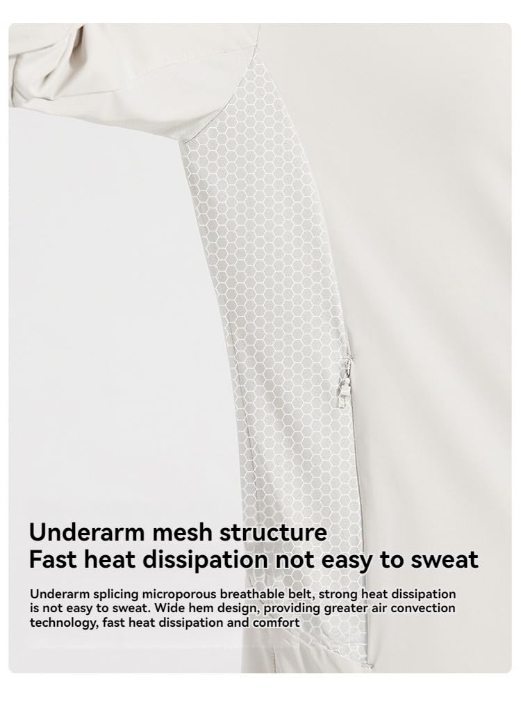 SPF50 Ice Silk Protector solar para hombre, camisas de protección contra erupciones de pesca, camisas de verano con protección solar ligera, abrigo de piel