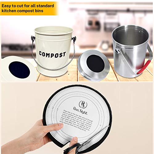 One Sight 7.25Inch Filters for Kitchen Compost Bin Charcoal Filter