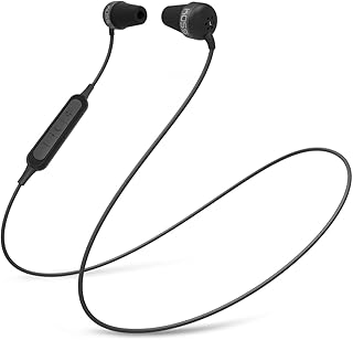 Koss The Plug Wireless Bluetooth in-Ear Buds, in-Line Microphone and Remote, Noise Isolating Memory Foam Cushions, Black