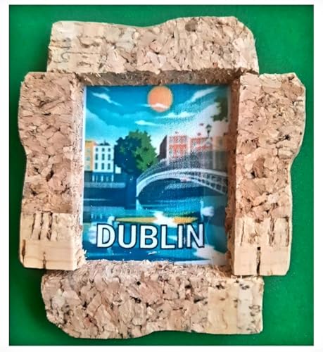 Calamita da frigo souvenir dell'Irlanda di Dublino, realizzata a mano, per viaggi, vacanze, città, 5 x 7 cm, idea regalo