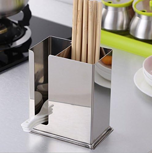 Miniatura 2 de kaileyouxiangongsi Acero inoxidable colgante 2 compartimentos rejilla de secado de utensilios de mallapalilloscucharatenedorcuchillo escurridor