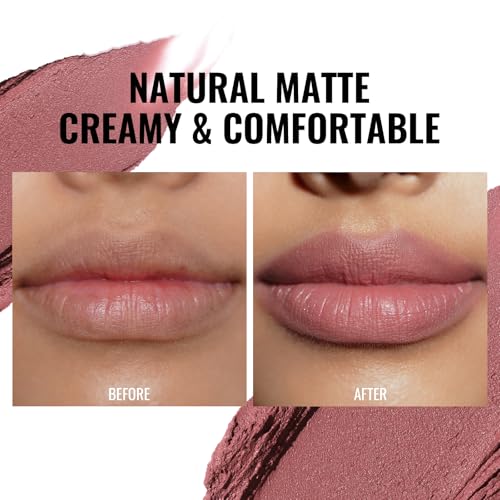 Image of Oulac Mauve Pink Nude Matte Lipsticks for Women, Silky Velvet Matte Lipstick, Soft Smooth Texture, High Impact Lip Color, Not Dry Lightweight Formula Infused with Vitamin E, Vegan&Cruelty Free RM05