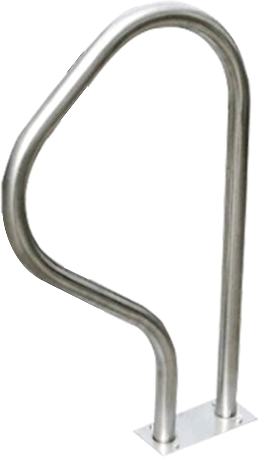 Swimming Pool Handrails, 304 Stainless Steel Swimming Pool Stairs Grabbing Ladders, Slope Railing Safety Handles, Non-Slip and Anti-Corrosion, No Embedded, 1Pcs / Silver / 47Cm (Si