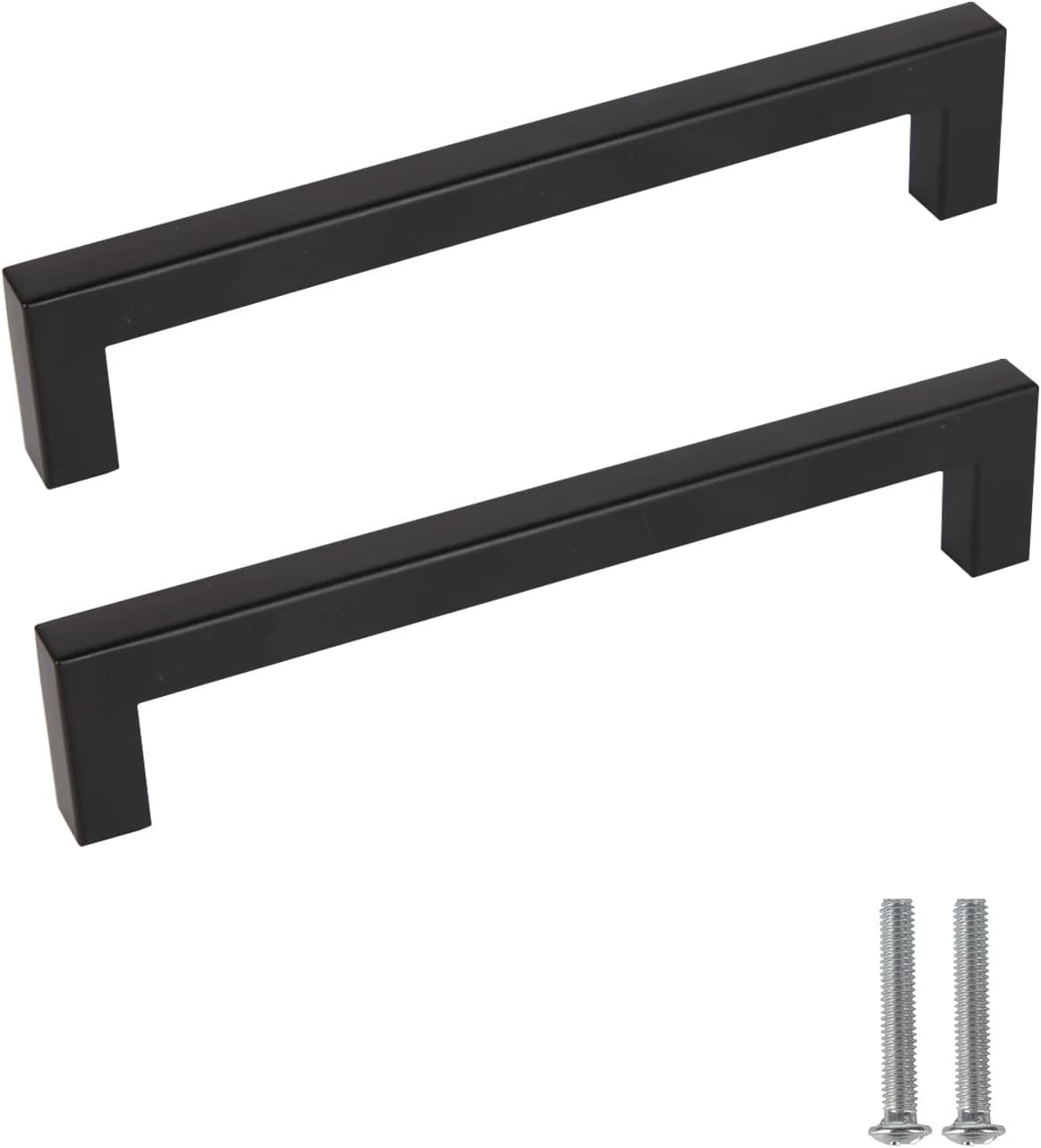 uollukoer 30 Pack 61/4 Inch Kitchen Square Handles,Matte Black