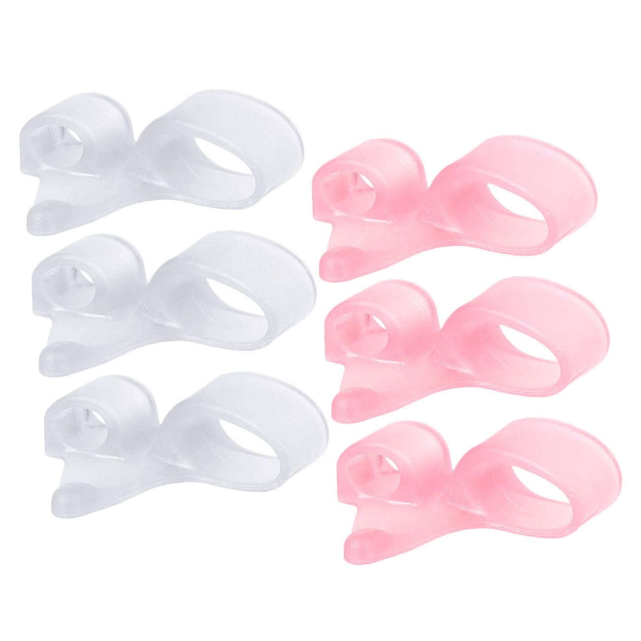 12pcs SEBS Double-Hole Toe Separators for Hallux Bunion and Overlapping Toes Foot Bunion Protector for Pedicure and Manicure Suitable for Women and Men