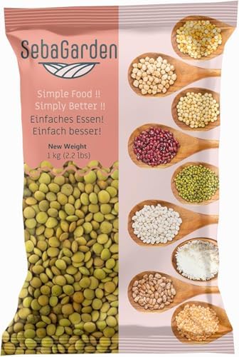 Grüne Linsen – Sorte Laird, 1-kg-Packung | Premium-Qualität, ganze Linsen | Reich an Protein und Ballaststoffen | Vegan, gentechnikfrei | Ideal für Suppen, Salate, Currys und Meal