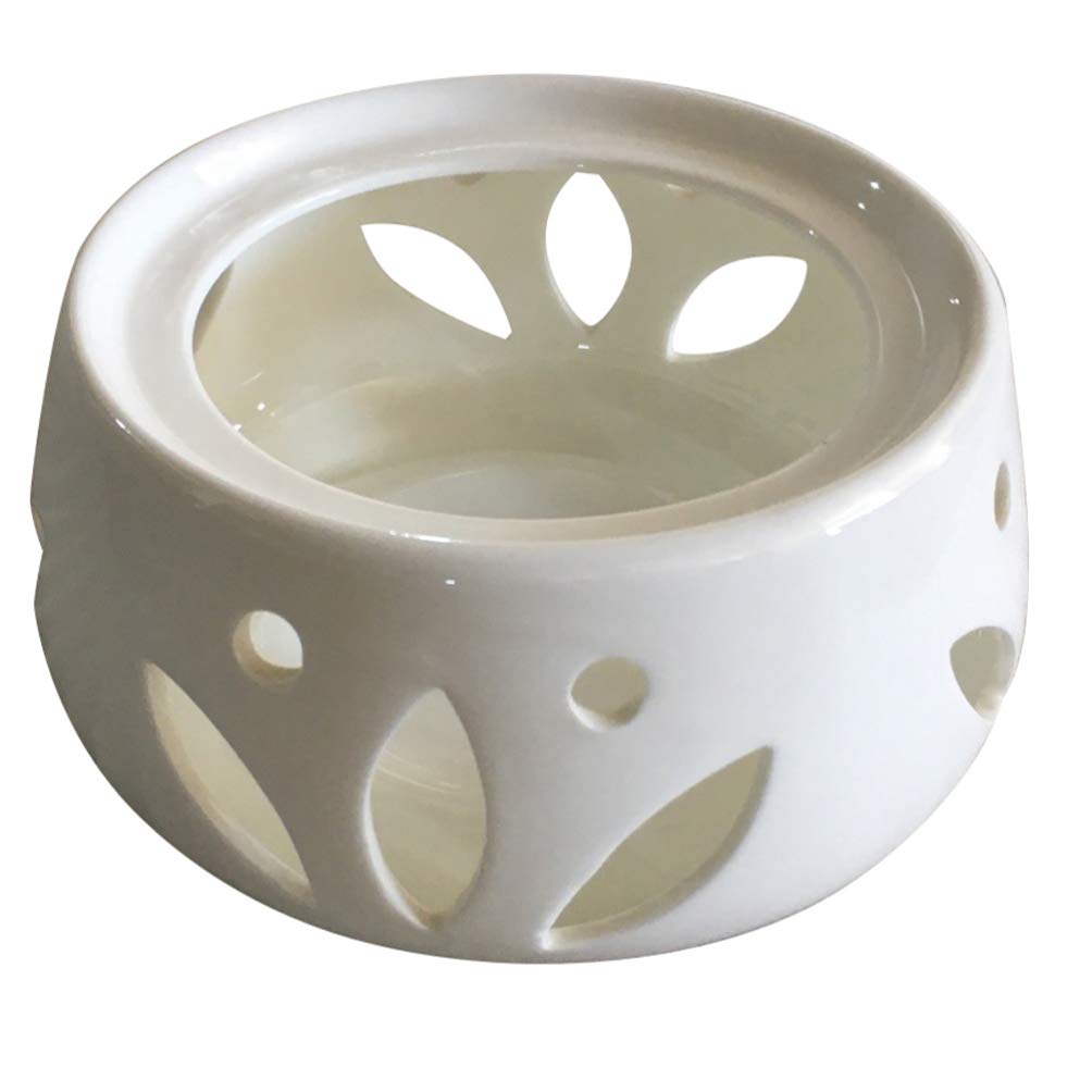 Cabilock White Ceramic Teapot Warmer Candle Warmer Heating Base