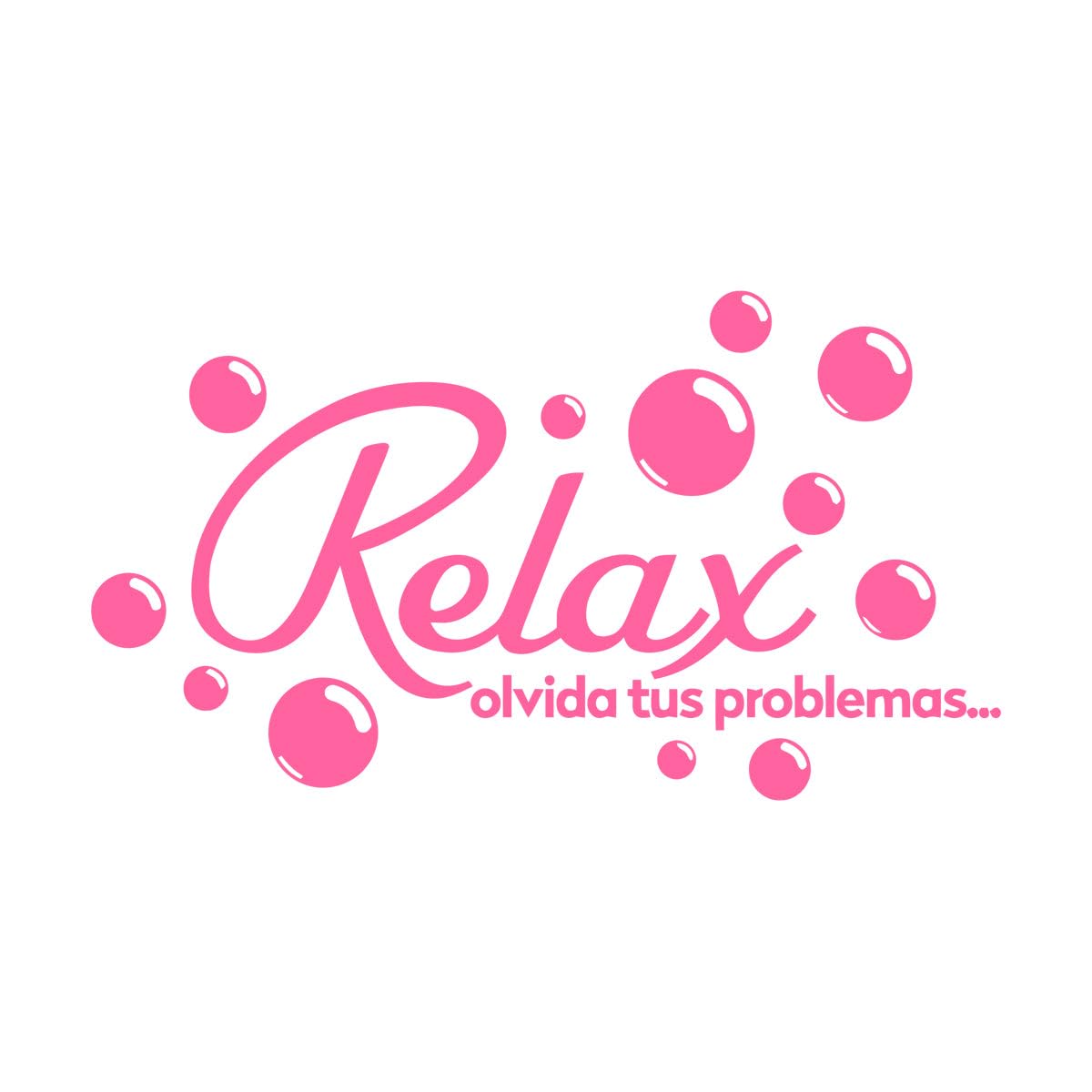 Bathroom Relax Bubbles wall Stickers Spanish Quote Vinyl Wall Decals Home Decor Wall Art for Bathroom Waterproof Decal Extra Large - 60x105cm — image 1
