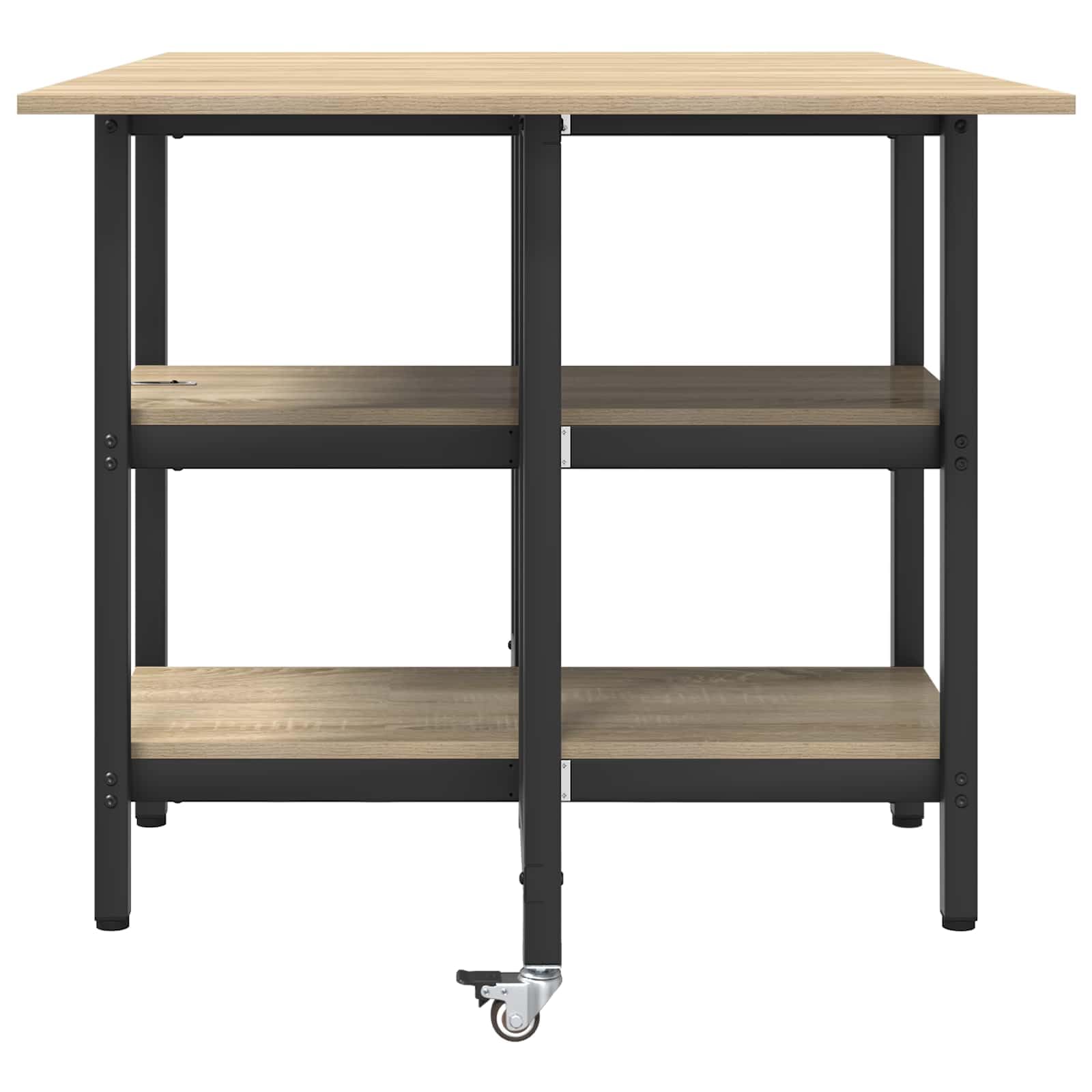 Tavolo da Pranzo Allungabile Pieghevole 122x80x76,5 cm | Mobile salvaspazio per cucina e soggiorno con due ripiani inferiori per riporre stoviglie e accessori.