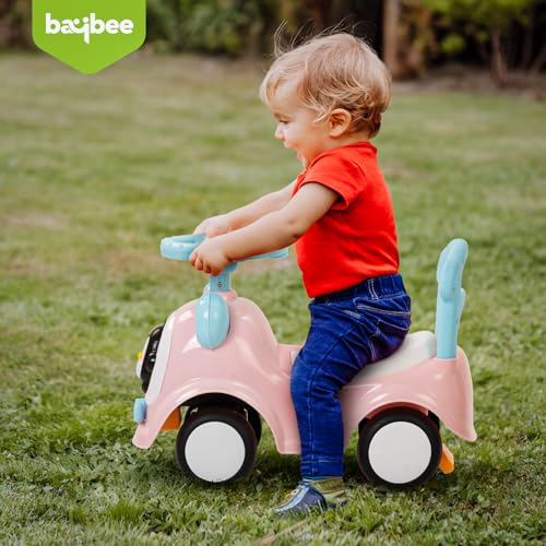 Image of Snappy Baby Ride on Cars for Kids | Indoor Push Ride on Car with Safety Backrest & Toy Storage | Portable Kid Cars with Music & Horn | Outdoor Rider car for Kids 1 to 3 Years (Pink)