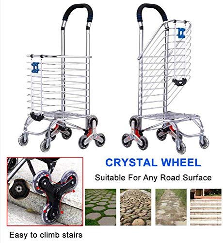 KEYOZA Einkaufstrolley, faltbarer Einkaufswagen auf Rädern, großer und leichter Einkaufstrolley mit abnehmbarer Tasche… – Bild 7