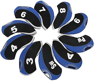 wosofe Golf Iron Covers Set for Club Mens Elasticity Protable Selections 10pcs/lot (Blue)