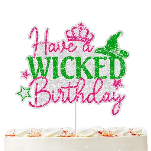 Have a Wicked Birthday Cake Topper for Pink and Green Princess Party Supplies
