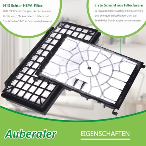 2x HEPA Filter + 2x Motorfilter Kompatibel mit Siemens Q5.0 VSQ5X1230 Extreme SilencePower Staubsauger Filter für Siemens Staubsauger Ersatzfilter Zubehör Bodenstaubsauger VZ154HFB VZ02MSF VSQ5X12M1