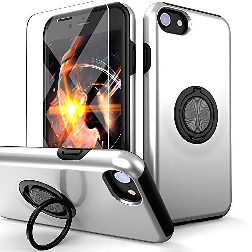 Coque protection hybride 2 en 1 antichoc verre trempé anneau magnétique
