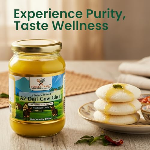 Image of Forest Traiil [Desi A2 Cow Ghee] Bilona Churned | Slow Heated in Earthen Pot | Gut Health Support | Fresh A2 Handmade Desi Cow Ghee | 500ml