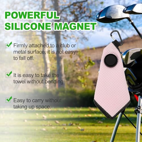 PATIKIL 6"x6" Magnetic Golf Towel with Wire Cleaning Cloth, 2 Pack Microfiber Waffle Pattern Towels with Magnet and Clip for Golf Carts Clubs Golfing Gear, Grey/Black by PATIKIL - Used condition - Image 4