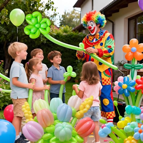 Image of 260 Light Green Long Balloons for Balloon Garland Thickening Skinny Latex Twisting Animals Modeling Christmas Birthday Wedding Party Festival Decorations 100pcs