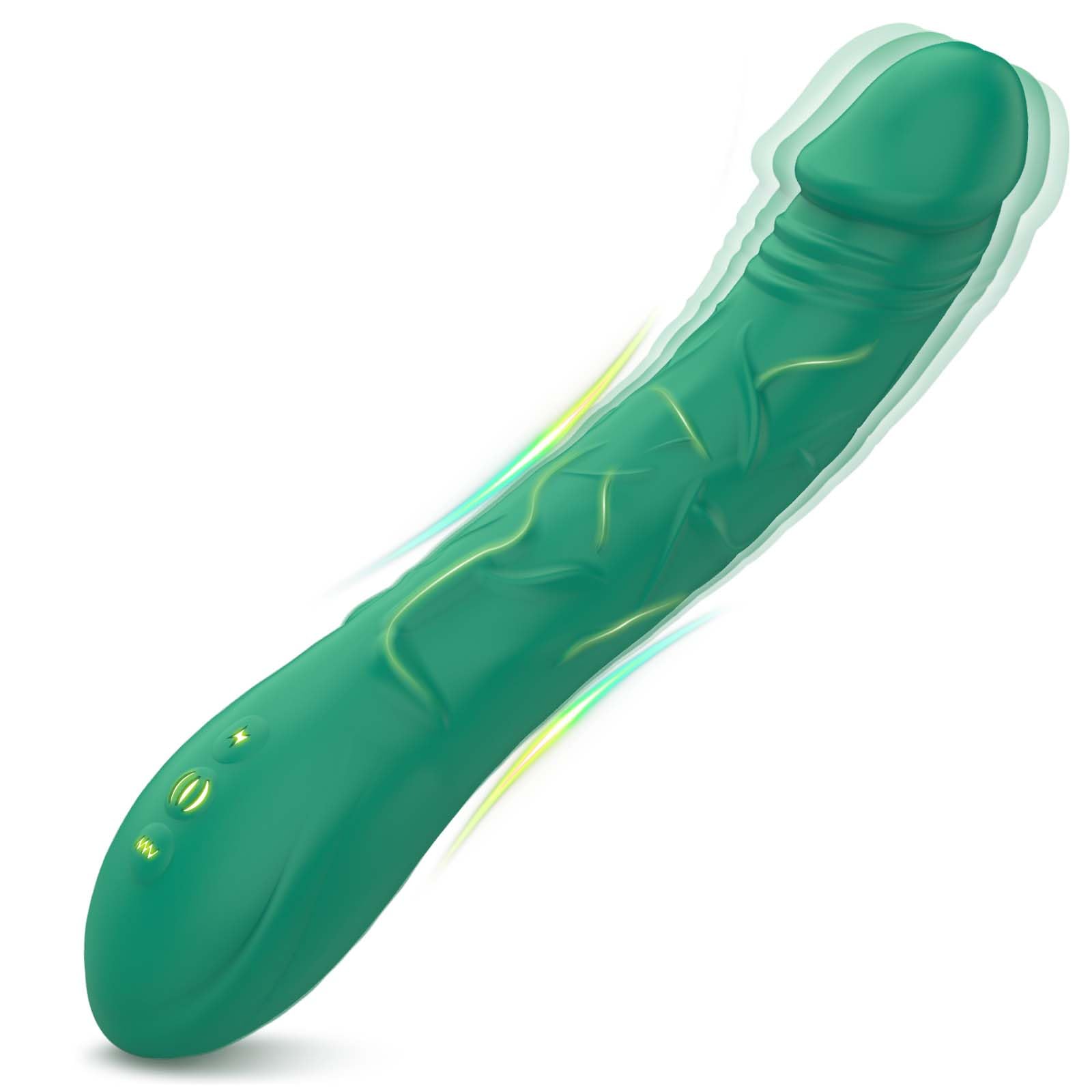 Vibratore Sessuali Realistico per Donna, Vibratore Sex Toys Dildo con 10 Modalità di Vibrazion, Vibratoreper Donna Professionale per Punto G Squirting, Vibratori Donna Pene Finto Per Donne (Verde)