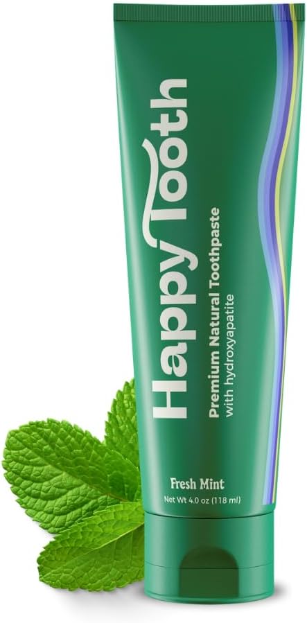 Pasta de dientes natural de hidroxiapatita - Sin flúor, sin SLS - Blanqueamiento para dientes sensibles - Ingredientes naturales - Formulado y