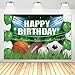 Xigejob Sports Theme Birthday Party Supplies Backdrop - Sports Party Background Banner Decorations, Sports Theme Soccer Basketball Baseball Football Birthday Photography Backdrop (5x3ft)