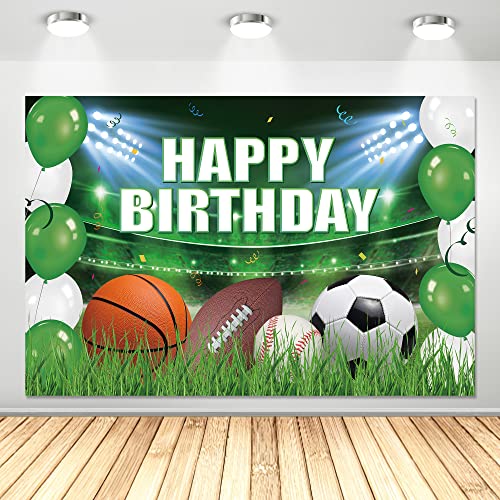 Fondo temático deportes para fiesta de cumpleaños 5x3ft miniatura 1