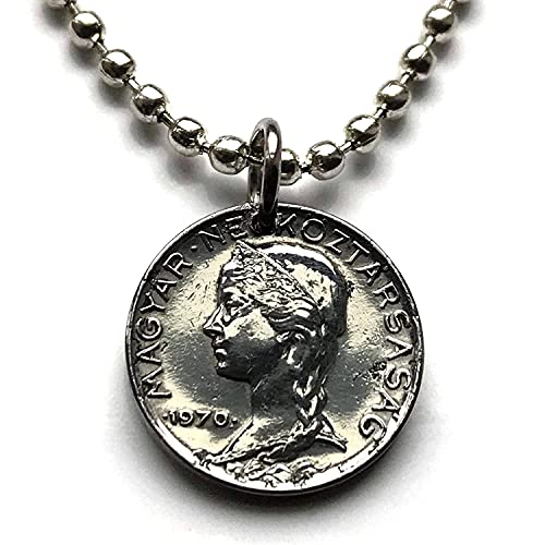 1972 Hungary Magyar 5 Filler coin pendant Hungarian girl Kalocsa