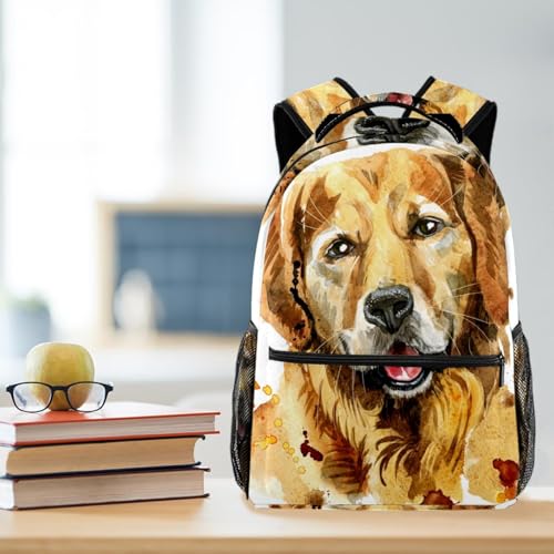 Sac à dos d'école Golden Retriever pour collège et sorties décontractées - 5