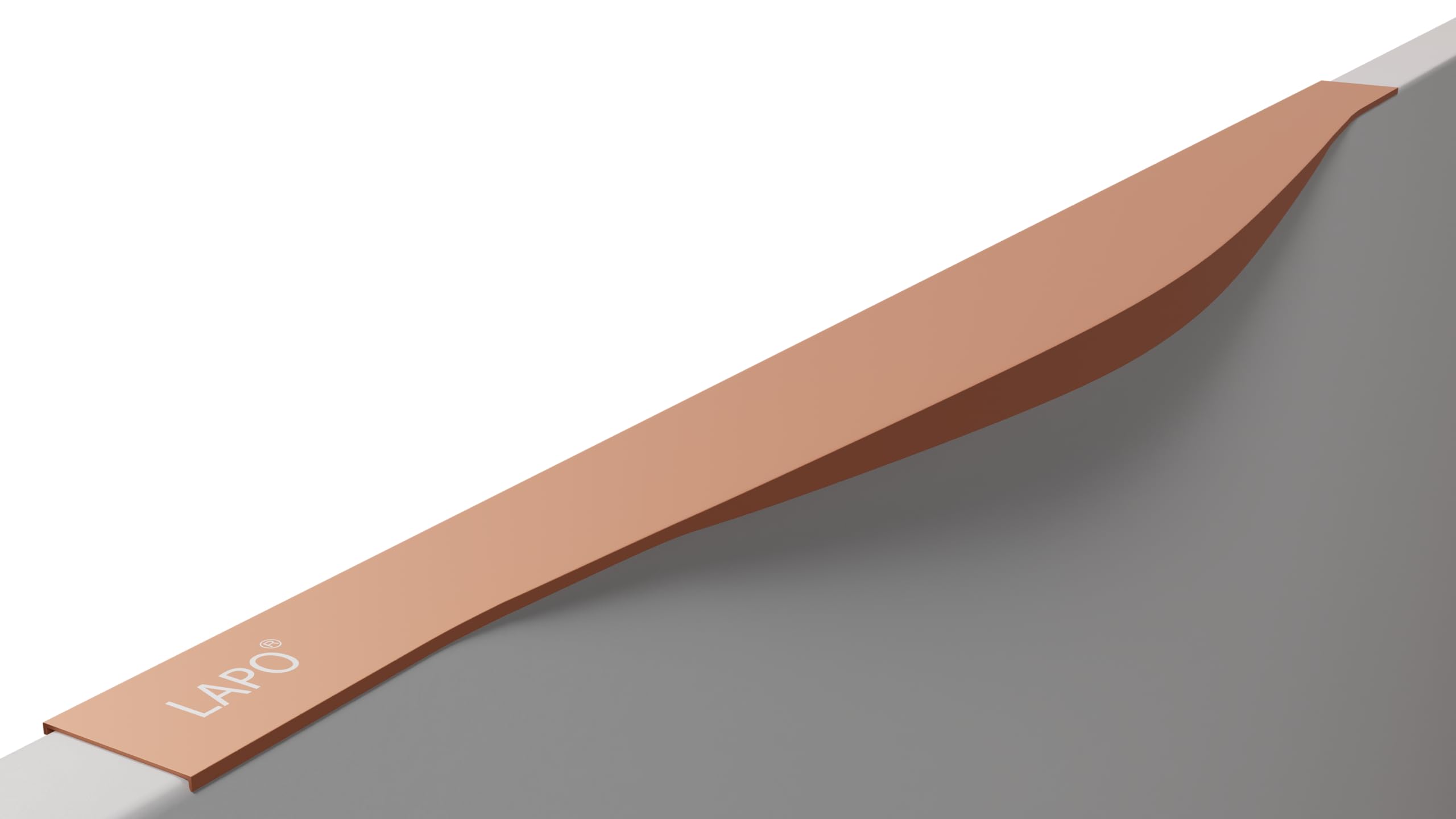 LAPO 3 Pack Elite 12 Inch Aluminum Kitchen Profile Handle, Drawer Handle for Kitchen, Cabinet Profile Handle, Wardrobe Pull Handle for Home, Hotel, Office(Rose Gold Finish, Pack of 3)