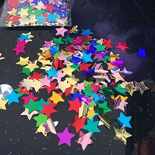 HIPIHOM 5000Pcs Multicolor Glitter Confetti Sequins for Wedding Birthday Party Christmas Table Decoration DIY Crafts, 0.6 inches, Star - Thumbnail 2