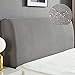 Fodera per testiera, fodera per testiera impermeabile in pile elasticizzato， grigio chiaro-180cm,Adatto per testiera da 180 cm a 200 cm