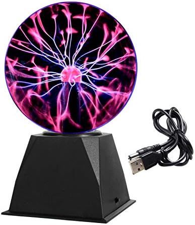 Gresus Novelty Toy 6 Inch Magic Plasma Ball - Touch & Sound Sensitive Interactive USB Powered Plasma Nebula Sphere Globe, Science Educational Gift for Decorations/Parties/Bedroom