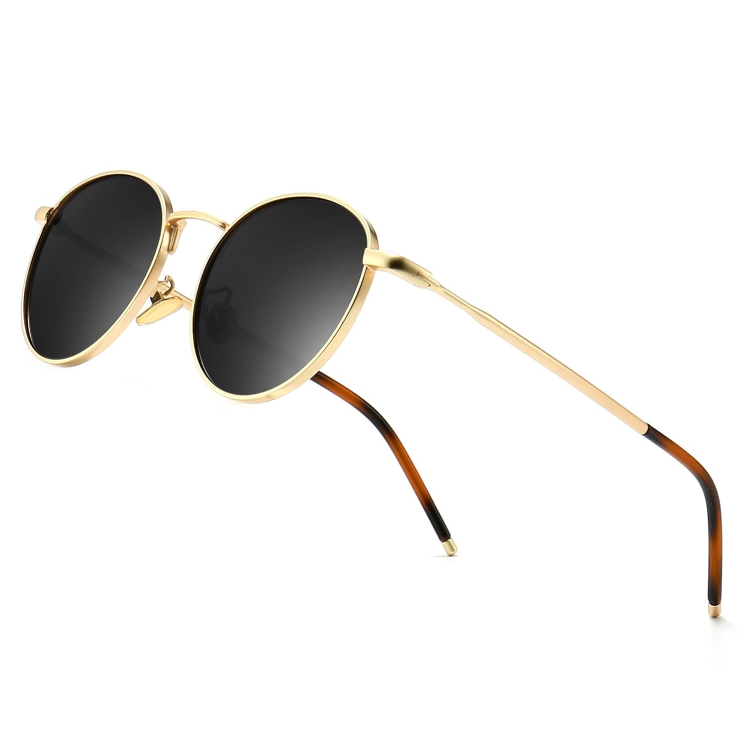 SUNGAIT Polarized Classic Small Vintage Round Sunglasses For Women Men Classic Metal Frame Retro