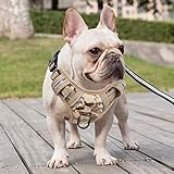 HEELE Hundegeschirr mit Zugentlastung, reflektierend, Camouflage Geschirr für mittelgroße Hunde, mit gepolstertem Griff, 1 Schnalle am rechten Halsband, einfaches An- und Ausziehen, Camo-Braun, M