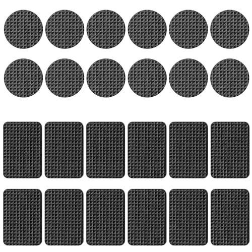 24 Pièces Patins en Caoutchouc Antidérapants, Pieds Caoutchouc Patins Autocollant Protecteurs de Meubles Protecteurs pour Sols en Boi, Pieds de Table,...