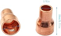 Vista 2 de RLECS 6 piezas de acoplamiento de cobre reductor con extremo de sudor 3/8 x 1/4 pulgadas ID para adaptador de refrigeración HVAC