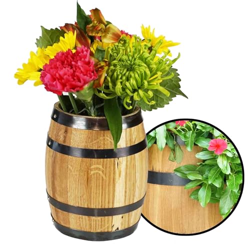 10 Inch Whiskey Barrel Planter Pot - Large Outdoor Plant
