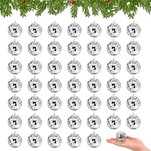 Lot de 40 boules disco décoratives - Petites boules disco - Pour plusieurs scénarios - Pour sapin de Noël, mariage, fête d'anniversaire, décoration avec...