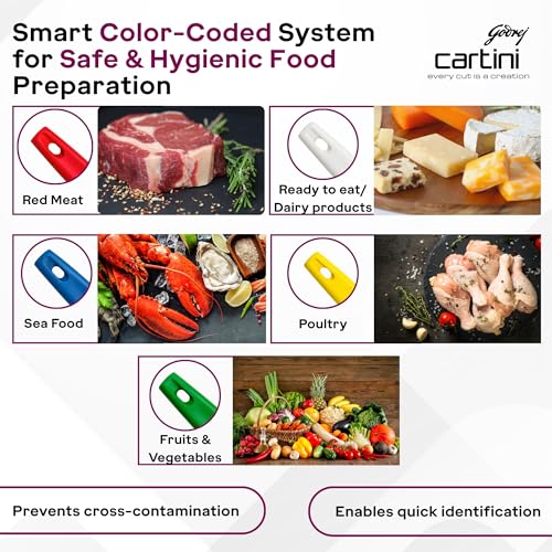Image of Godrej Cartini Easy Stainless Steel Chopping Knife, Yellow