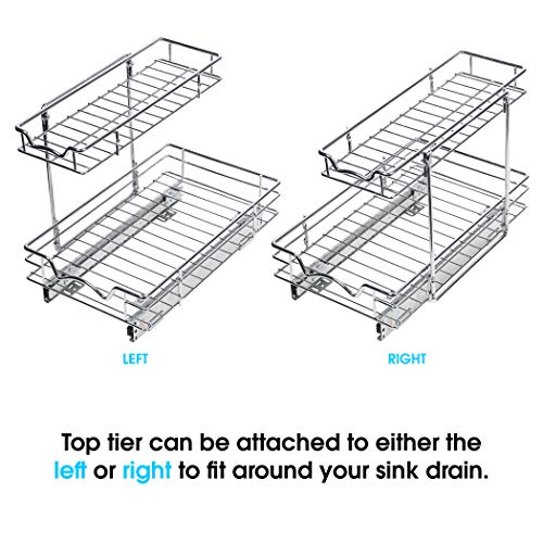 Richards Homewares Under Sink Pull-Out Sliding Shelf Organizer for Kitchen, Heavy Duty with 5 Year Limited Warranty -11.5”W x 18”D x 14.5”H, Requires at Least 12.5” W Cabinet Opening-Chrome - Thumbnail 7