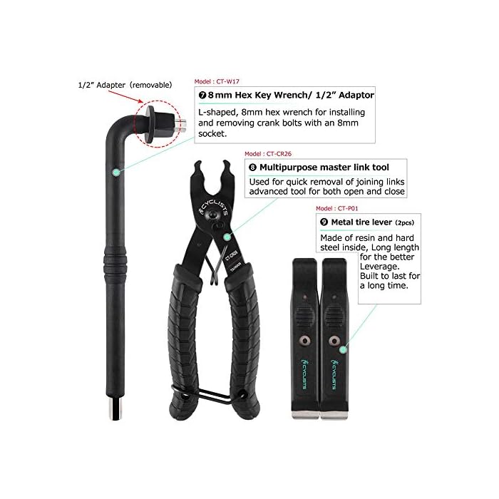 23 Piece Bike Tool Kit - Bicycle Repair Tool Box Compatible - Image 6