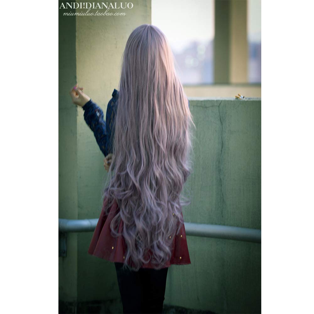 40 Inches 100cm Long Curly Wigs For Women Heat Resistant Synthetic Big Wavy Wig With Bangs Cosplay Halloween Costume Wig - Image 4