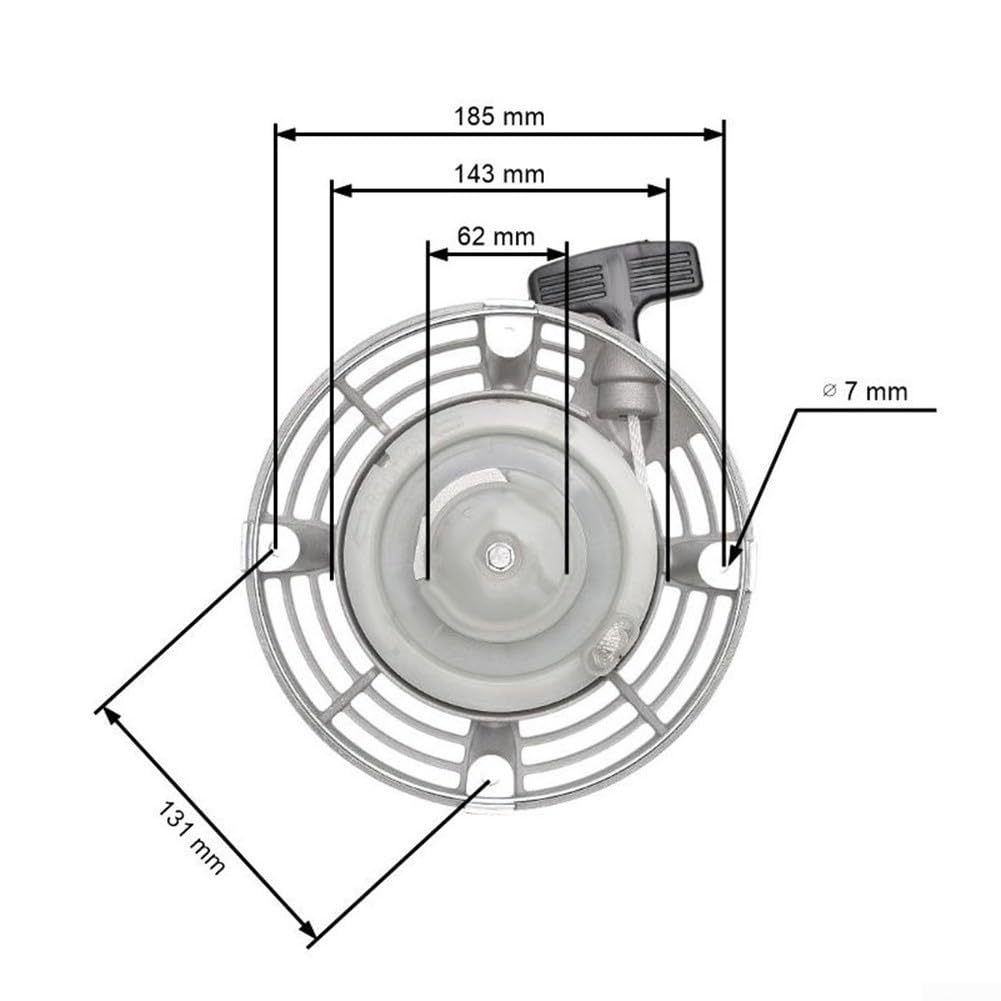 Gruppo avviamento a strappo per motore diesel Hatz 1B20 1B27 1B30 1B40 1B50, avviamento a strappo in alluminio con cricchetto in metallo, sostituisce OEM 02319100 01865200