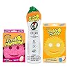 Scrub Daddy Scrub Mommy, Daddy Caddy + Cif All Purpose Cleaner - Scratch-Free, Dual-Sided Kitchen + Bathroom Scrubber + Multipurpose Cleaning Cream - Cleaning Supplies Kit for Multiple Surfaces