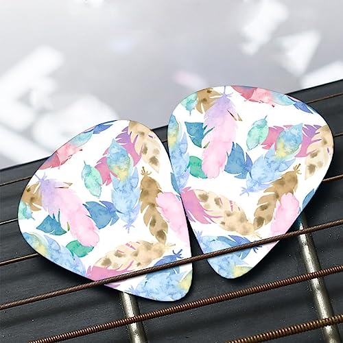 Lot de 12 médiators tendance et durables en forme de plume aquarelle pour guitare électrique et basse - Les Beatles, Paul McCartney, John Lennon, RIngo Starr, George Harrison Lot de 12 médiators tendance et durables en forme de plume aquarelle pour guitare électrique et basse – Image 8